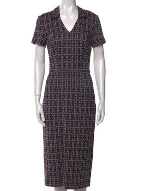 Suno Plaid Print Midi Dress XXS